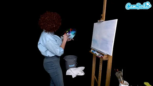 Big Tits MILF Ryan Keely Cosplay As Bob Ross Gets Horny During Painting Tutorial