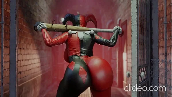 Harley Quinn shaking her bubble booty