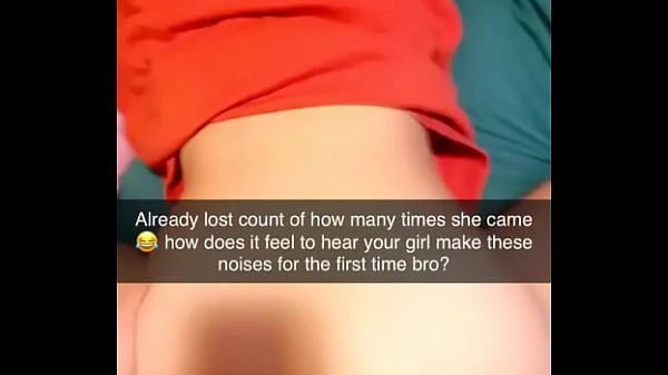 Rough Cuckhold Snapchat sent to cuck while his gf cums on cock many times