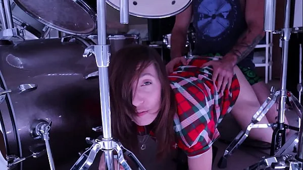 Stepmom gets stuck in Drum Set Stepson helps