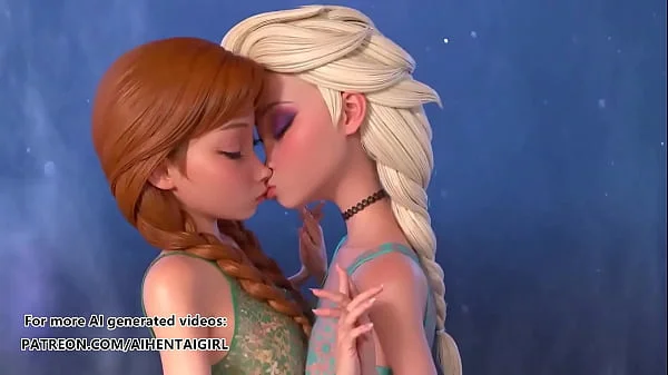 Frozen Ana and Elsa cosplay | Uncensored Hentai AI generated