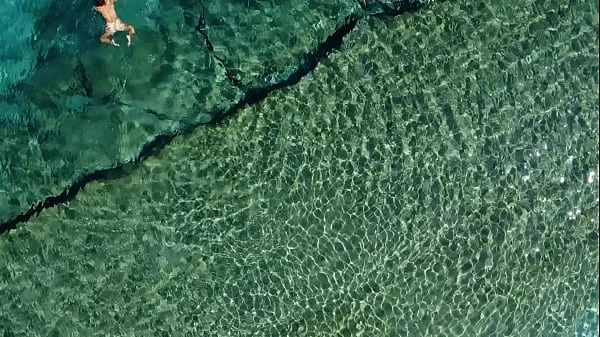 Drone exibitionism on Nudist beach