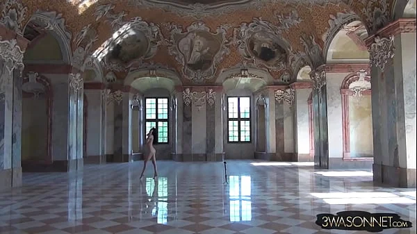 Ewa Sonnet Naked in a Monastery Colorful Version HD Full Frontal and Back Nude Walking Video