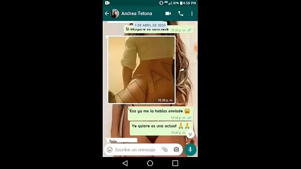 Andrea is a friend from work, we talk on WhatsApp and I make her so horny, she tells me that she wants to see my cock ... she makes me a video call and she comes in minutes!