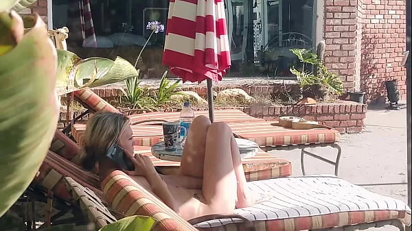 Kristi Love watched while naked poolside