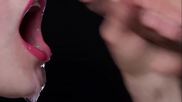 BEST Close up Sloppy Blowjob of your Life you ever Seen - Huge Cumshot in Mouth