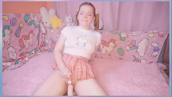 my step daughter plays with a vibrating lollipop and a big dick