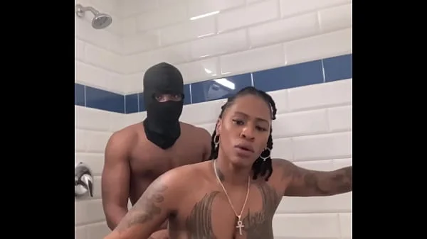 Busty chick Marrijanee gets fucked in her ass in shower!