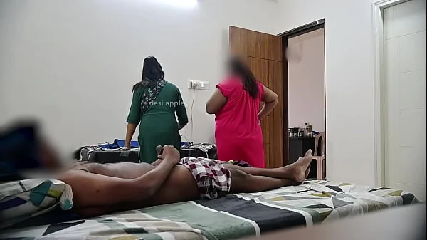 Flashing dick to maid riya infront of wife turned to threesome