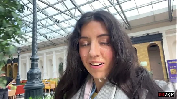 Fuck me right now and cum on my face in public - I want everyone to see me covered in cum! - Cumwalk