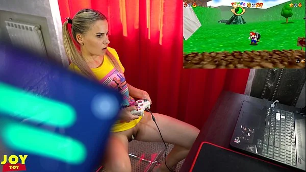 Letsplay Retro Game With Remote Vibrator in My Pussy - OrgasMario By Letty Black