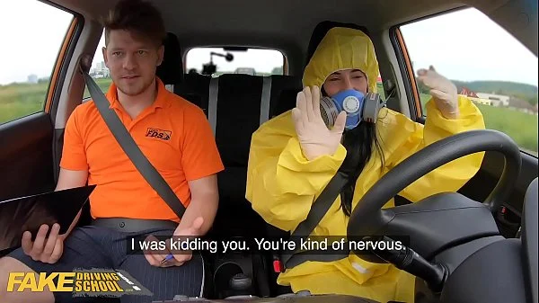 Fake Driving School Lexi Dona Takes Off her Hazmat Suit and Fucks Instructor