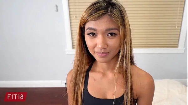 FIT18 - Clara Trinity - Flexible 90lb Asian Former Cheerleader Does Casting In Yoga Pants