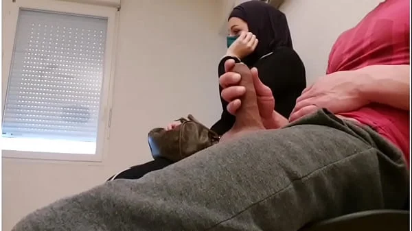 Pervert doctor puts a hidden camera in his waiting room, this muslim slut will be caught red-handed with empty French ball