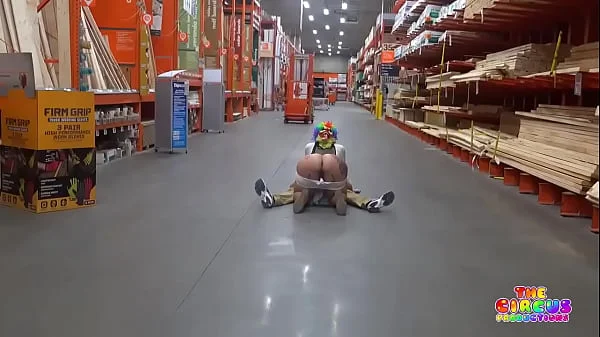 Clown gets dick sucked in The Home Depot