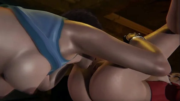 Futa Resident Evil - Claire Redfield gets creampied by Jill Valentine - 3D Porn