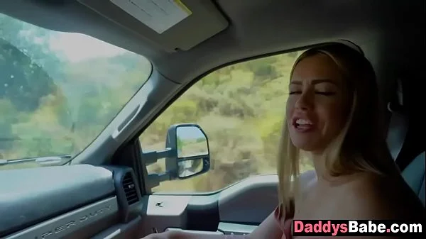 Teen stepdaughter blows step dad in his car - fucked up family