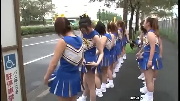 Japanese Cheerleaders fucked on a bus