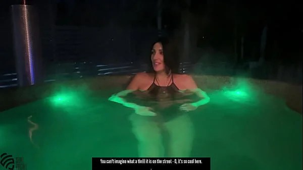 Hot MILF cums in a hot tub