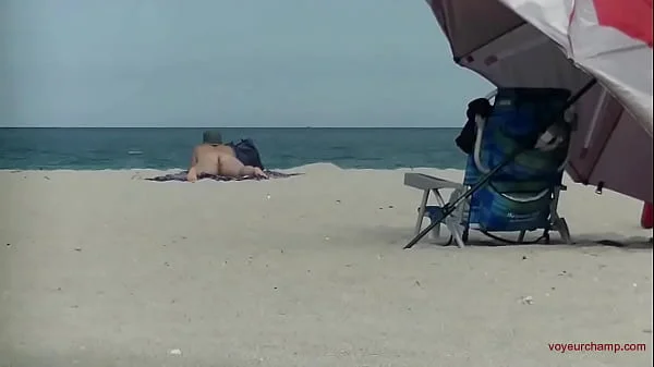 Exhibitionist Wife 491 Pt1 - Hubby Films MILF Heather Sunbathing On The Nude Beach From The Voyeurs POV!  They Just Jerk Off And Cum Next To Her!!!