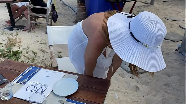 Panties off at the beach restuarant