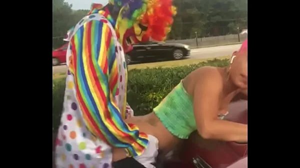 Gibby The Clown fucks Jasamine Banks outside in broad daylight