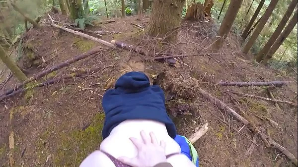 Big juicy ass teasing and fucked in the woods