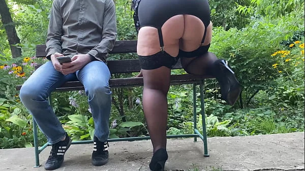 Gorgeous ass pissing in a public park rear view