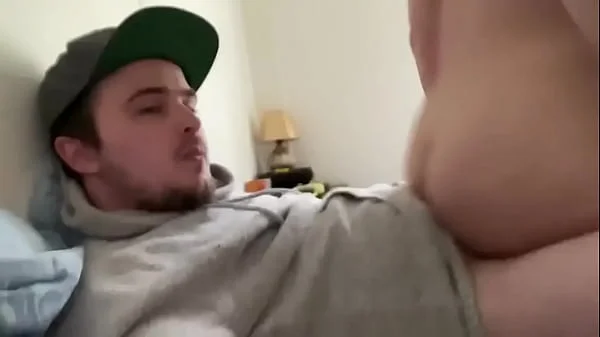 Assjob makes him cum in his own mouth!