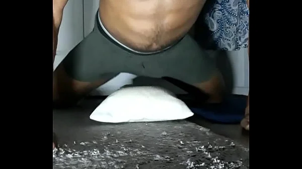 Muscular Male Humping Pillow Desperate To Fuck