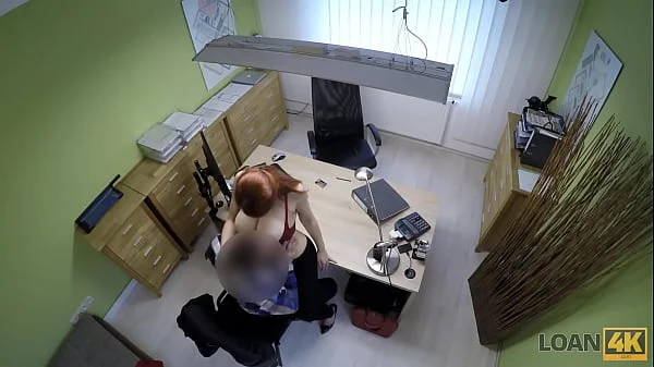 LOAN4K. Redhead with big tits is rammed by the lender in his office