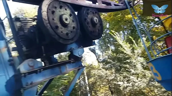 Public blowjob on the ferris wheel from shameless whore